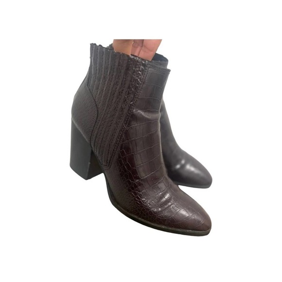 ZARA EMBOSSED Animal Print Ankle Boots 8 - Picture 3 of 9